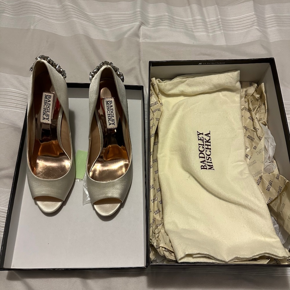 Badgley Mischka Ivory Nilla Pump Size 6